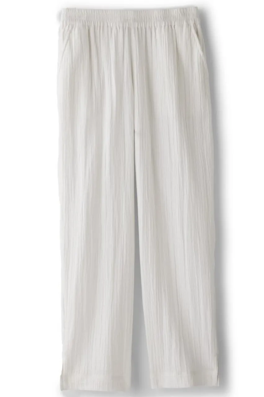 Soft Surroundings Khulani Straight Leg Gauze Crop Pants- Pants