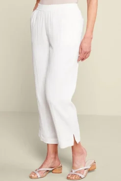 Soft Surroundings Khulani Straight Leg Gauze Crop Pants- Pants