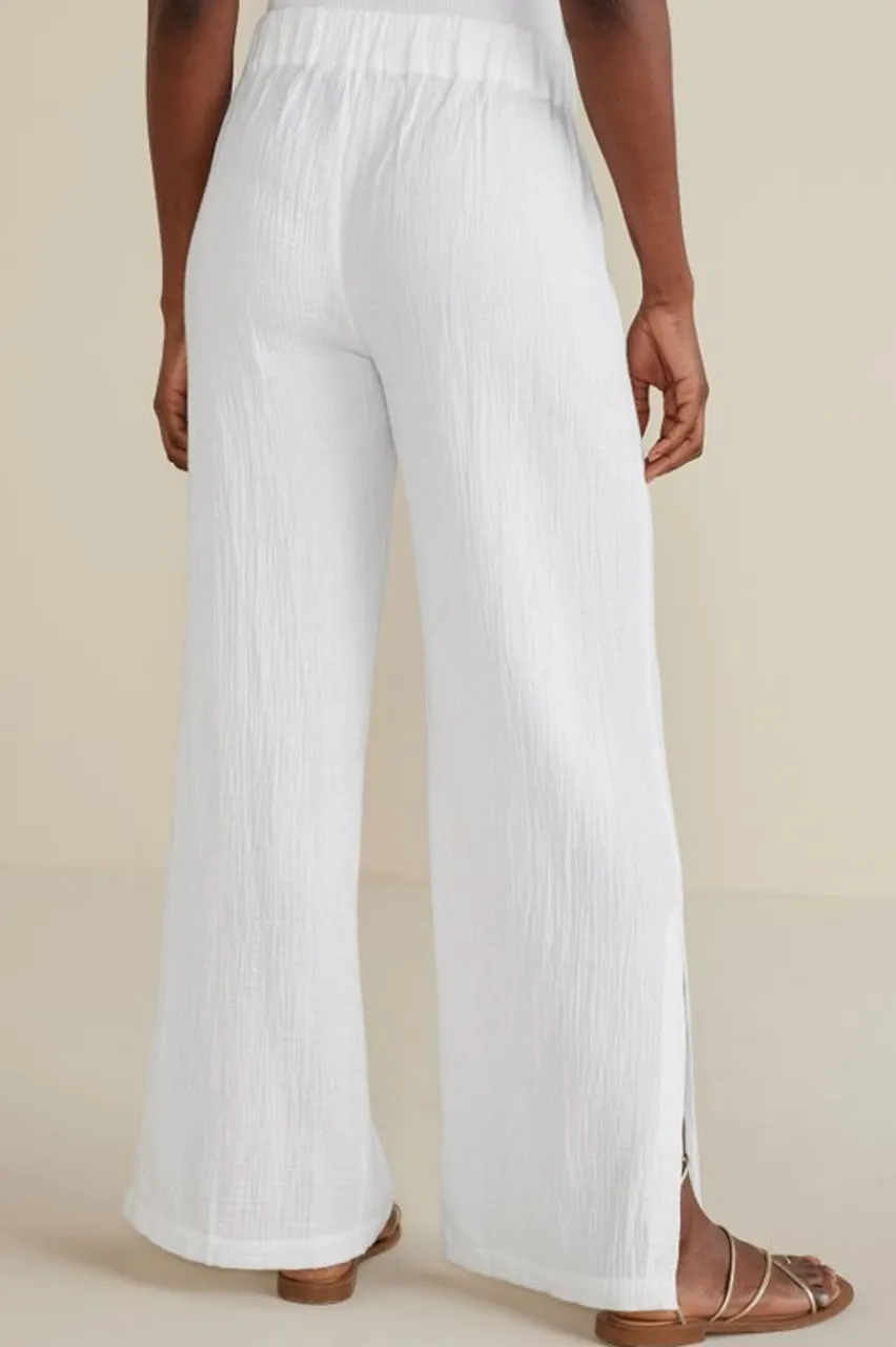 Soft Surroundings Khulani Wide Leg Gauze Pants- Pants
