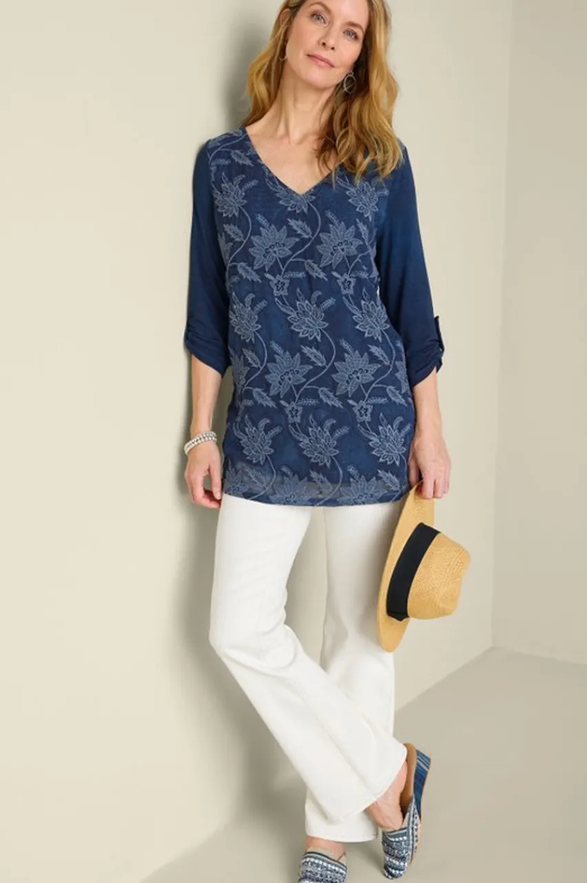Soft Surroundings Kimbra Embroidered Tunic- Tops|Tunics & Leggings