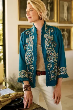 Soft Surroundings Kiruna Embroidered Jacket- Jackets & Coats
