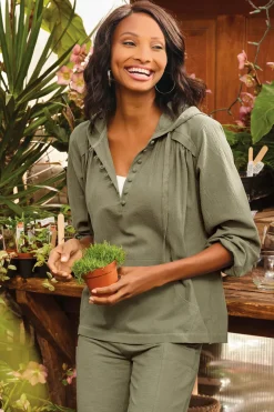 Soft Surroundings Lanai Hoodie- Tops|Sleepwear & Lounge