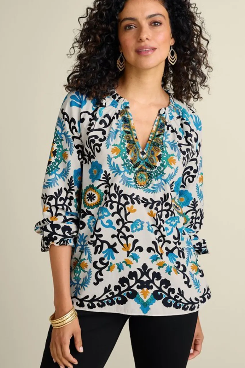 Soft Surroundings Leona Long Sleeve Top- Tops