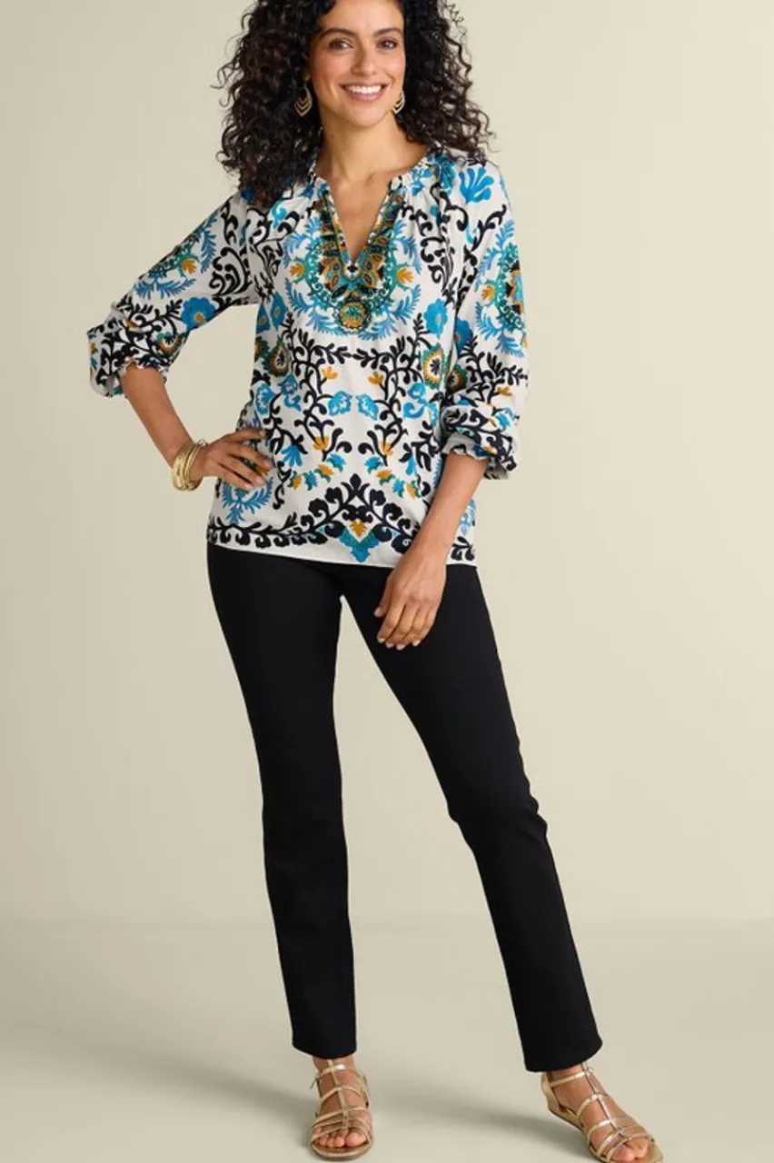 Soft Surroundings Leona Long Sleeve Top- Tops