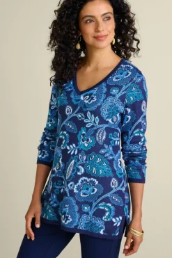 Soft Surroundings Leonor Jacquard Tunic Sweater- Tops|Sweaters & Cardigans