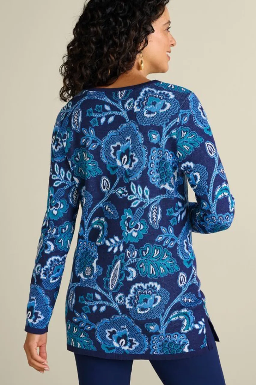 Soft Surroundings Leonor Jacquard Tunic Sweater- Tops|Sweaters & Cardigans