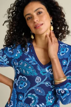 Soft Surroundings Leonor Jacquard Tunic Sweater- Tops|Sweaters & Cardigans