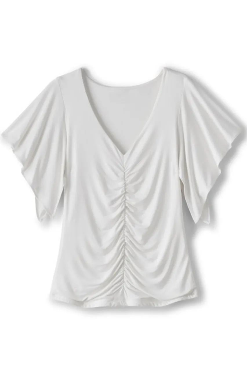 Soft Surroundings Leya Ruched Top- Tops