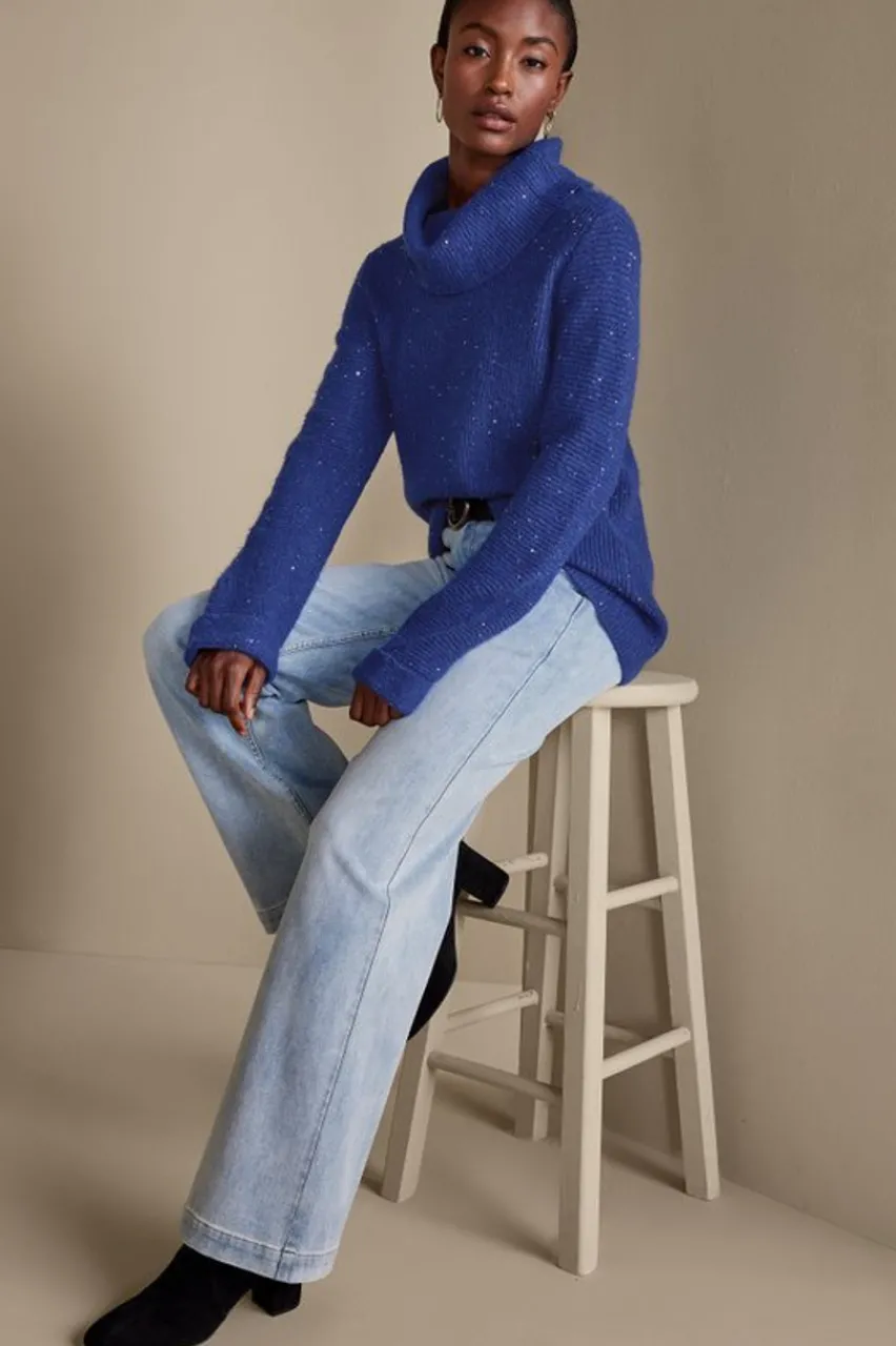 Soft Surroundings Linley Sequin Sweater- Tops|Sweaters & Cardigans