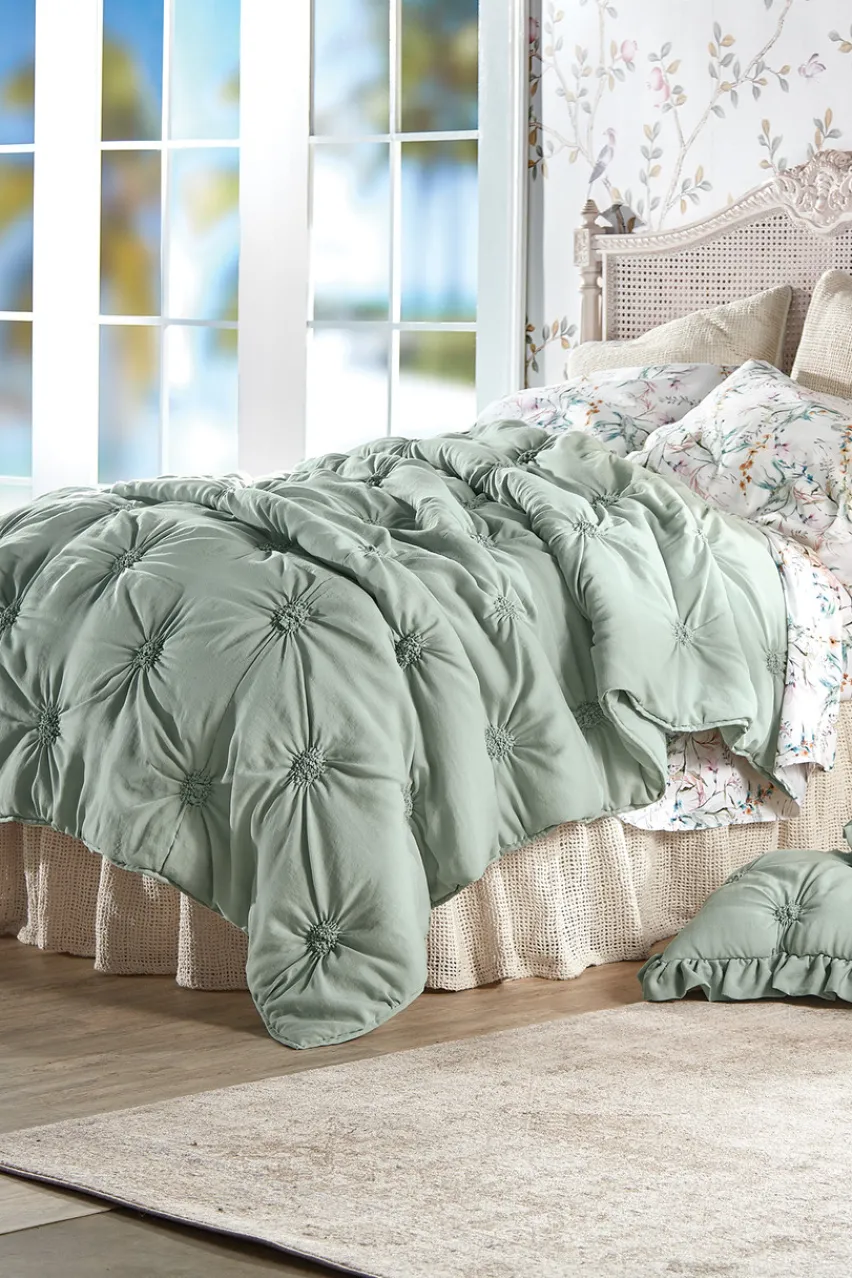 Soft Surroundings Lombardi Smocked Coverlet I- Bedding|Bedding Collections