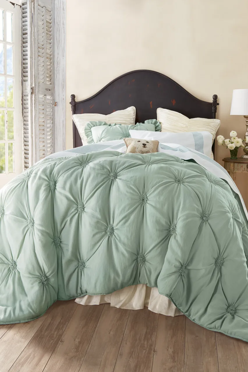 Soft Surroundings Lombardi Smocked Coverlet I- Bedding|Bedding Collections
