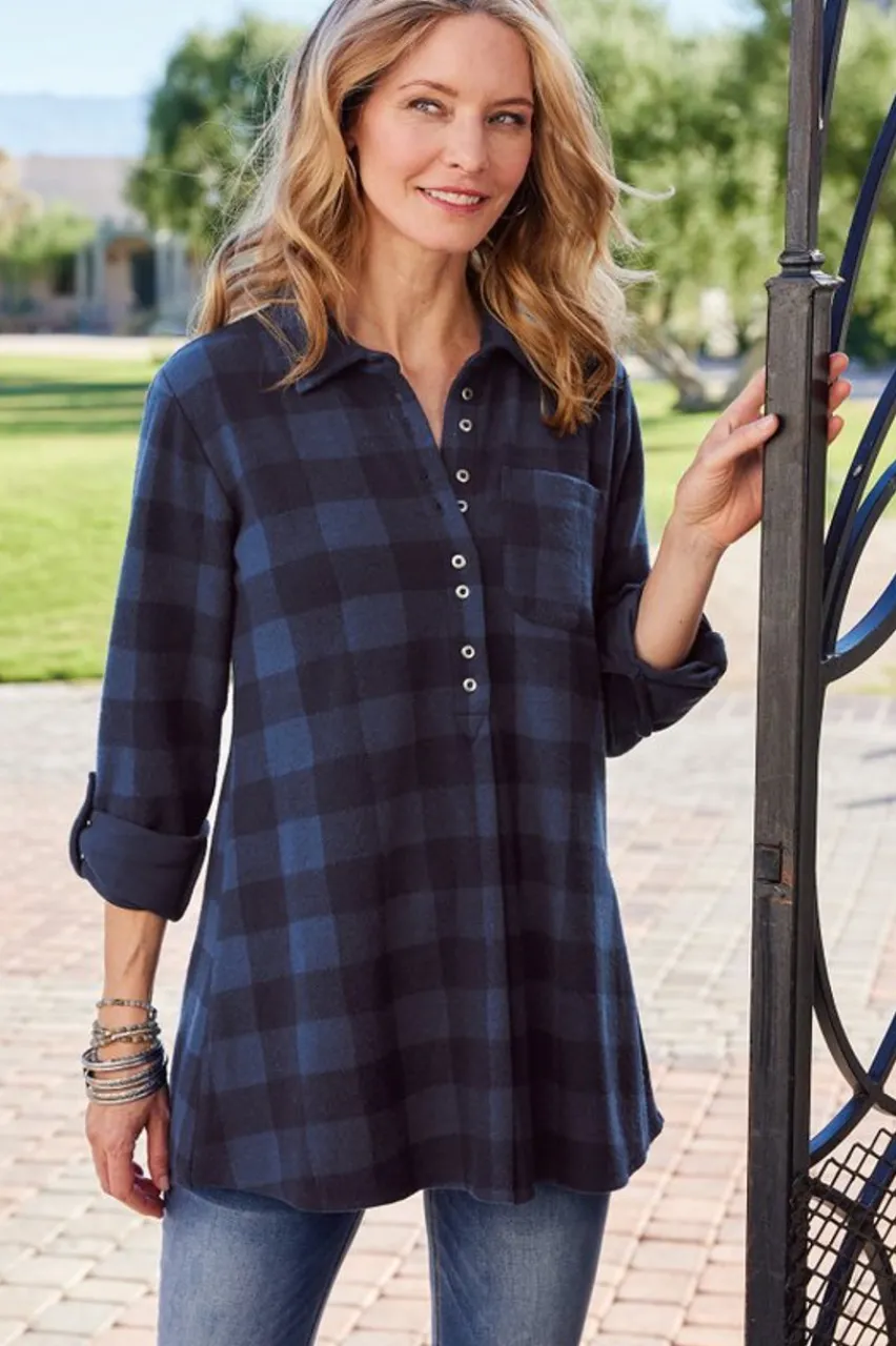 Soft Surroundings Mad About Plaid Tunic- Tops|Tunics & Leggings