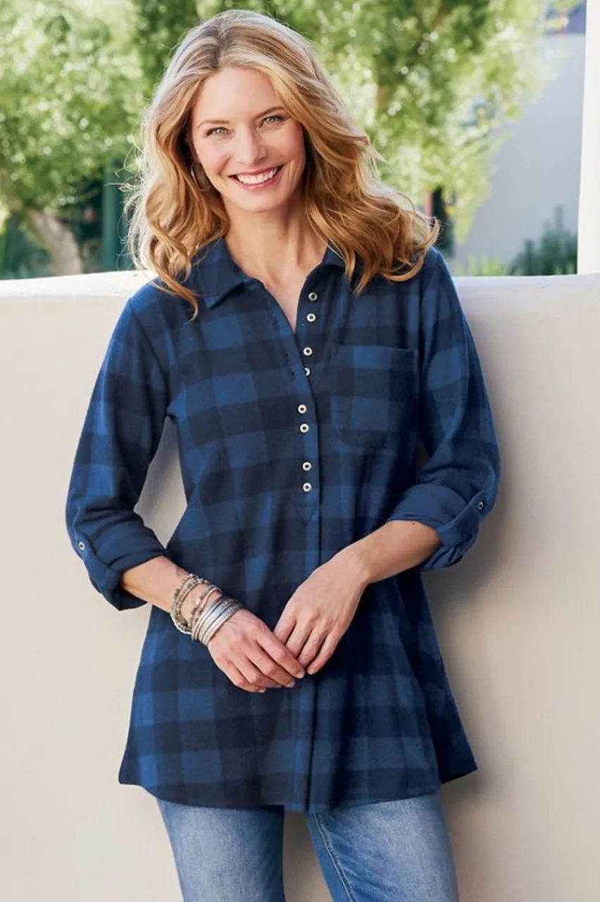 Soft Surroundings Mad About Plaid Tunic- Tops|Tunics & Leggings