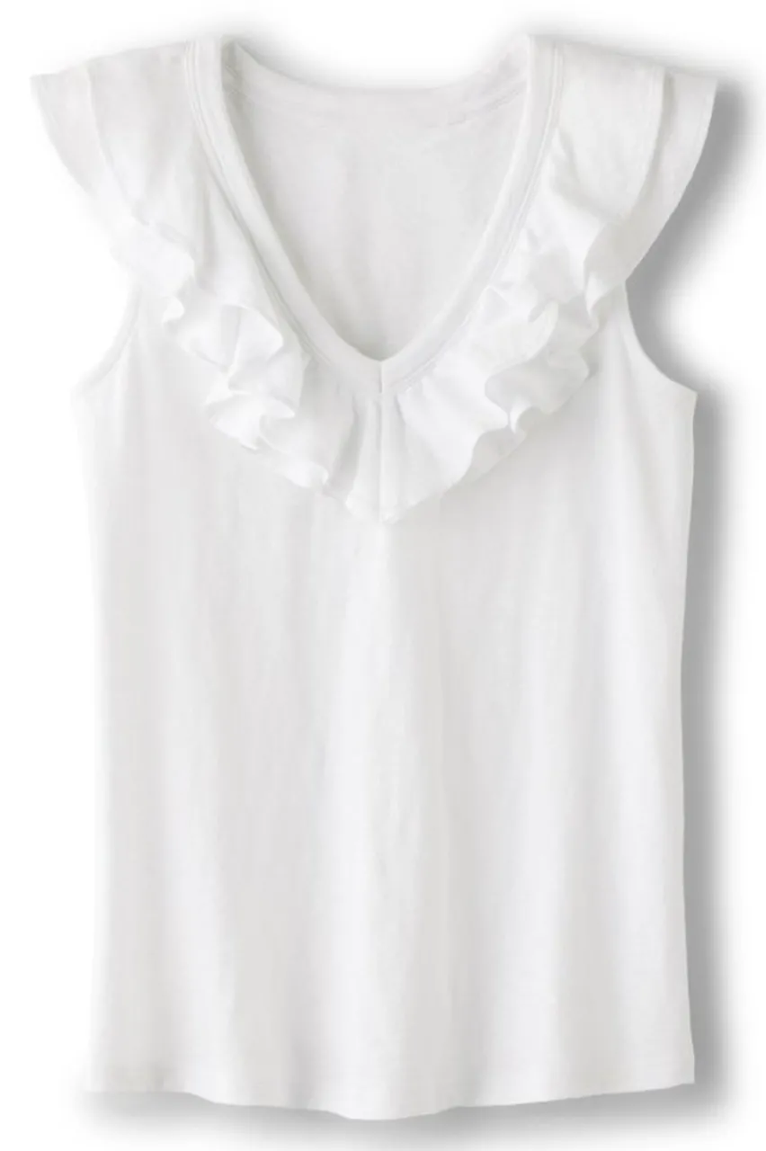 Soft Surroundings Marybeth Ruffle Tank- Tops