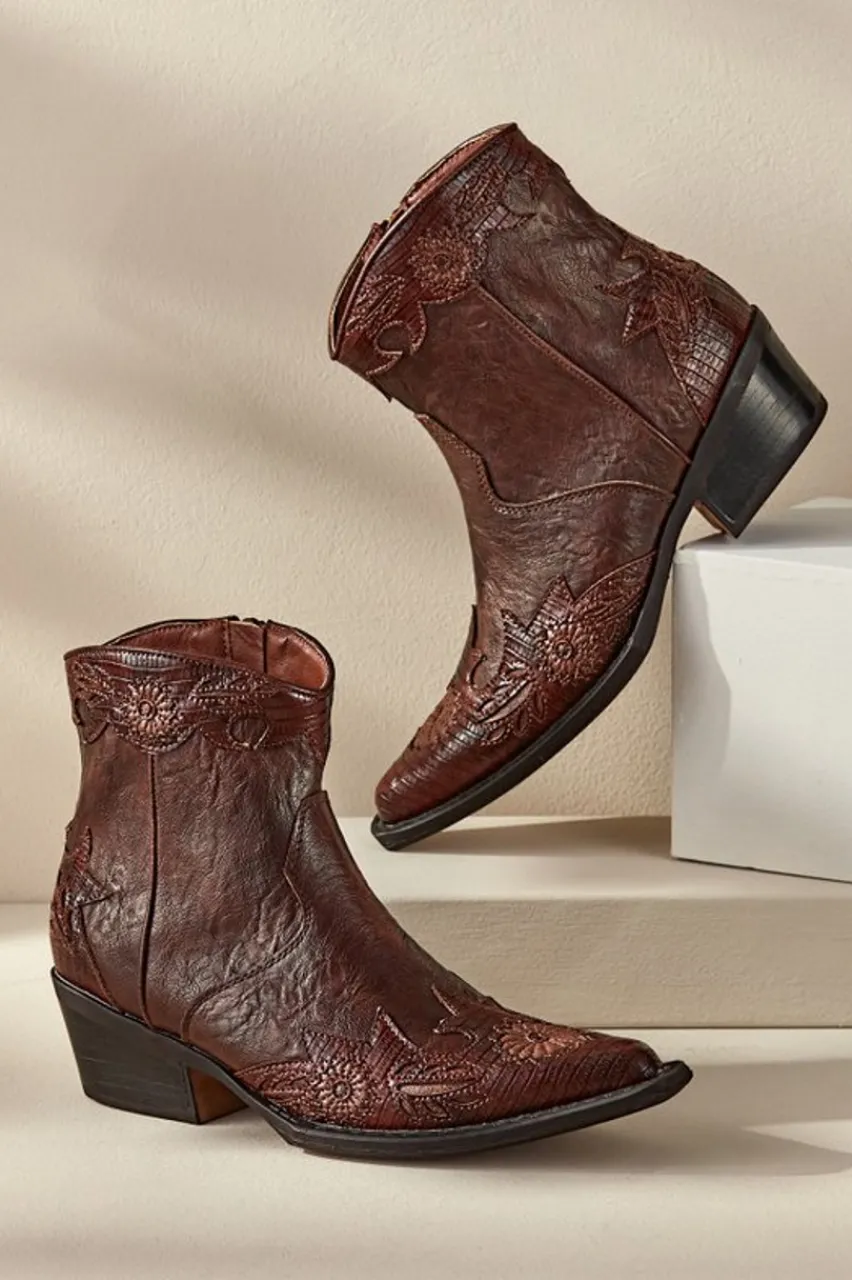 Soft Surroundings Matisse Savanna Embossed Bootie- Shoes