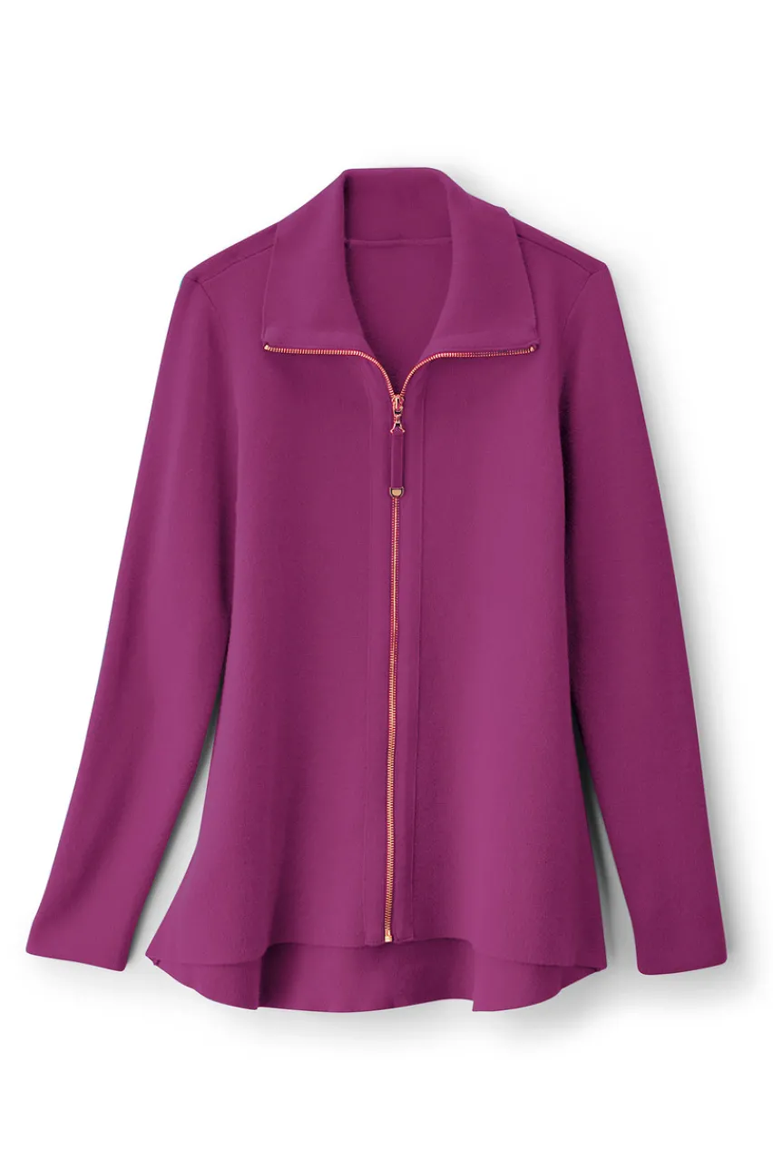 Soft Surroundings Meria Zip Cardi- Tops|Sweaters & Cardigans