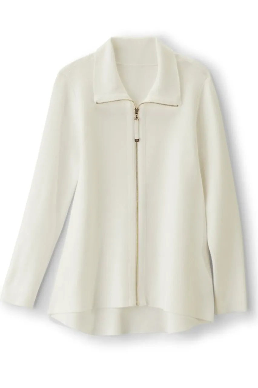 Soft Surroundings Meria Zip Cardi- Tops|Sweaters & Cardigans