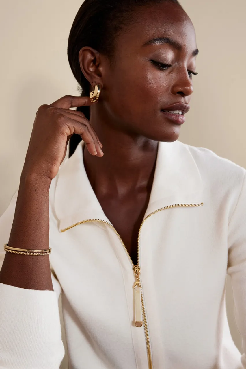 Soft Surroundings Meria Zip Cardi- Tops|Sweaters & Cardigans