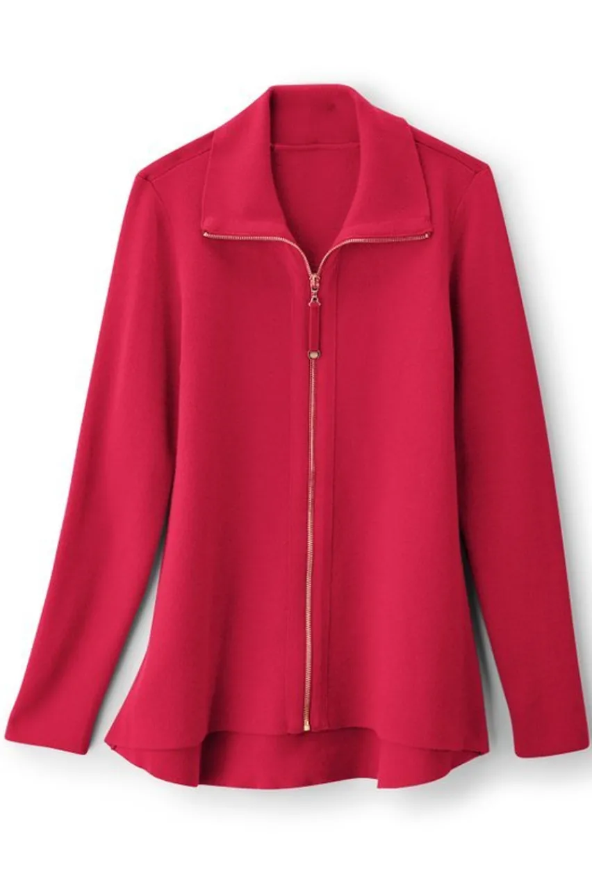 Soft Surroundings Meria Zip Cardi- Tops|Sweaters & Cardigans