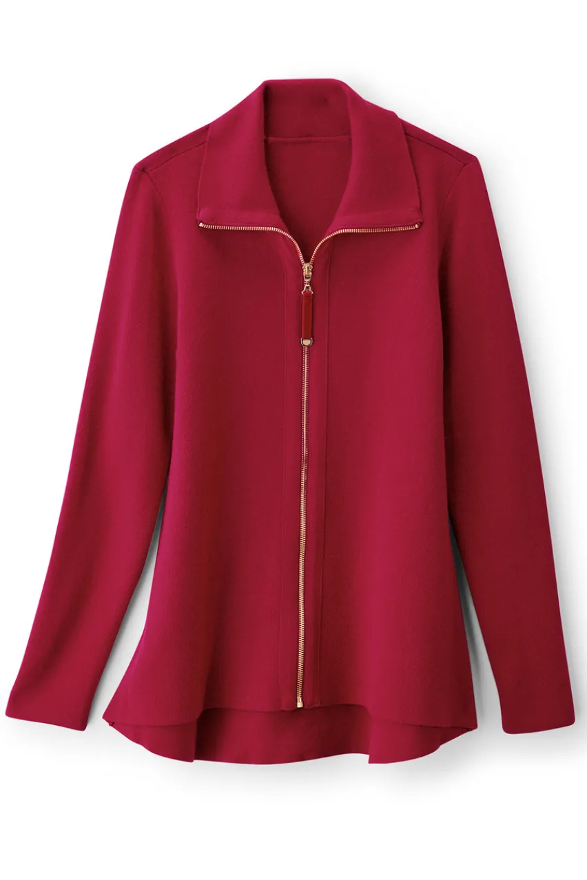 Soft Surroundings Meria Zip Cardi- Tops|Sweaters & Cardigans