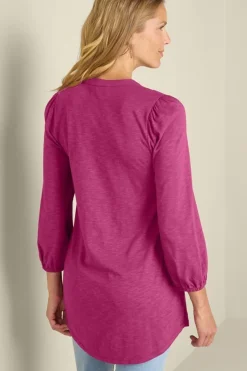 Soft Surroundings Mikaela Embroidered 3/4 Sleeve Tunic- Tops|Tunics & Leggings