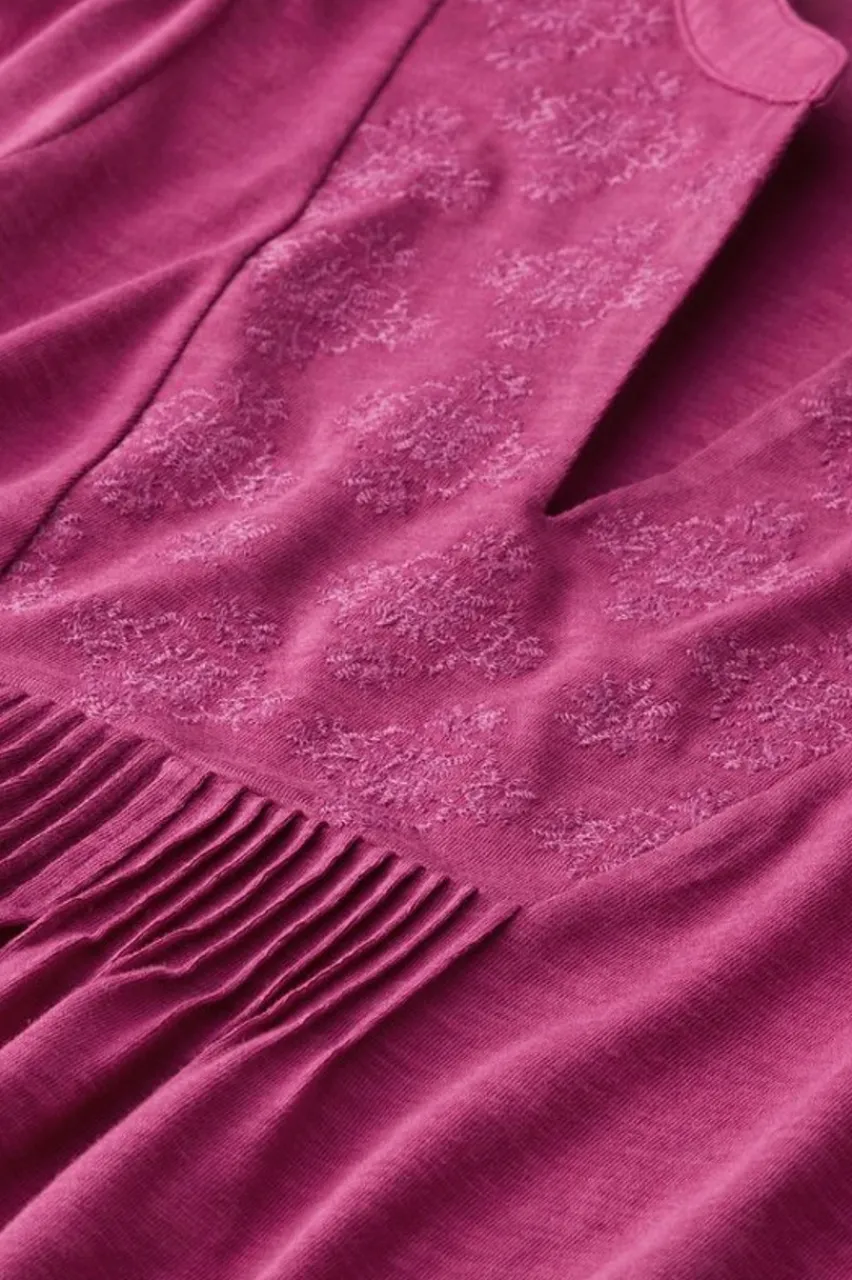 Soft Surroundings Mikaela Embroidered 3/4 Sleeve Tunic- Tops|Tunics & Leggings