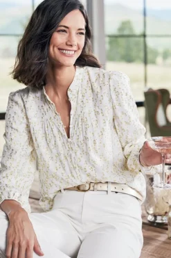 Soft Surroundings Mila Metallic Blouse- Tops