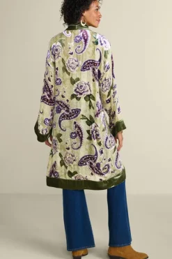 Soft Surroundings Nomi Silk Blend Velvet Kimono- Toppers|Jackets & Coats