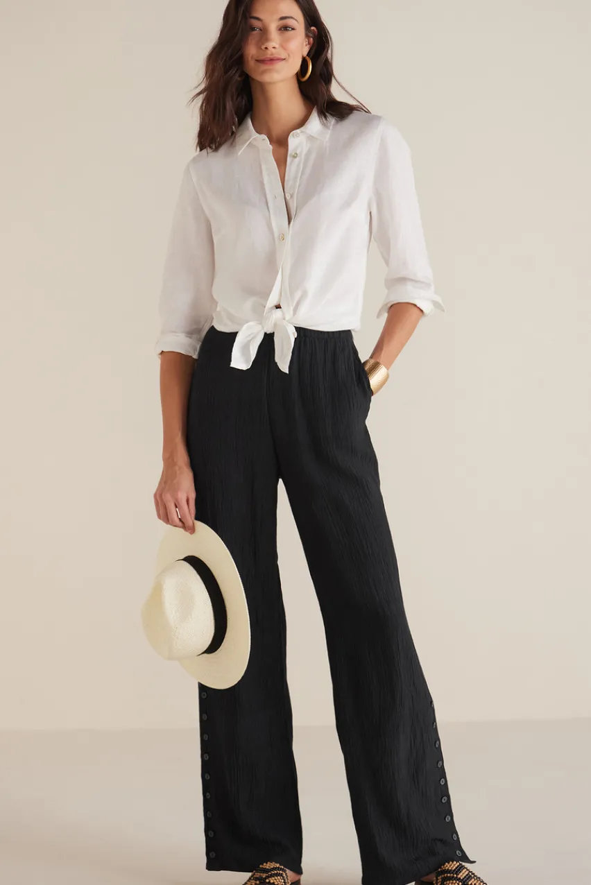 Soft Surroundings Oceo Gauze Wide-Leg Pants- Pants