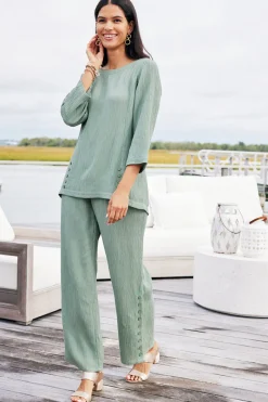 Soft Surroundings Oceo Gauze Wide-Leg Pants- Pants