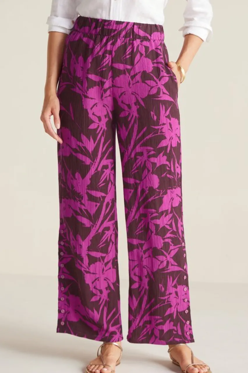 Soft Surroundings Oceo Gauze Wide-Leg Pants- Pants