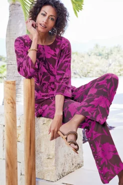 Soft Surroundings Oceo Gauze Wide-Leg Pants- Pants