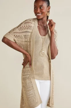 Soft Surroundings Opaline Shimmer Cardigan- Tops|Sweaters & Cardigans
