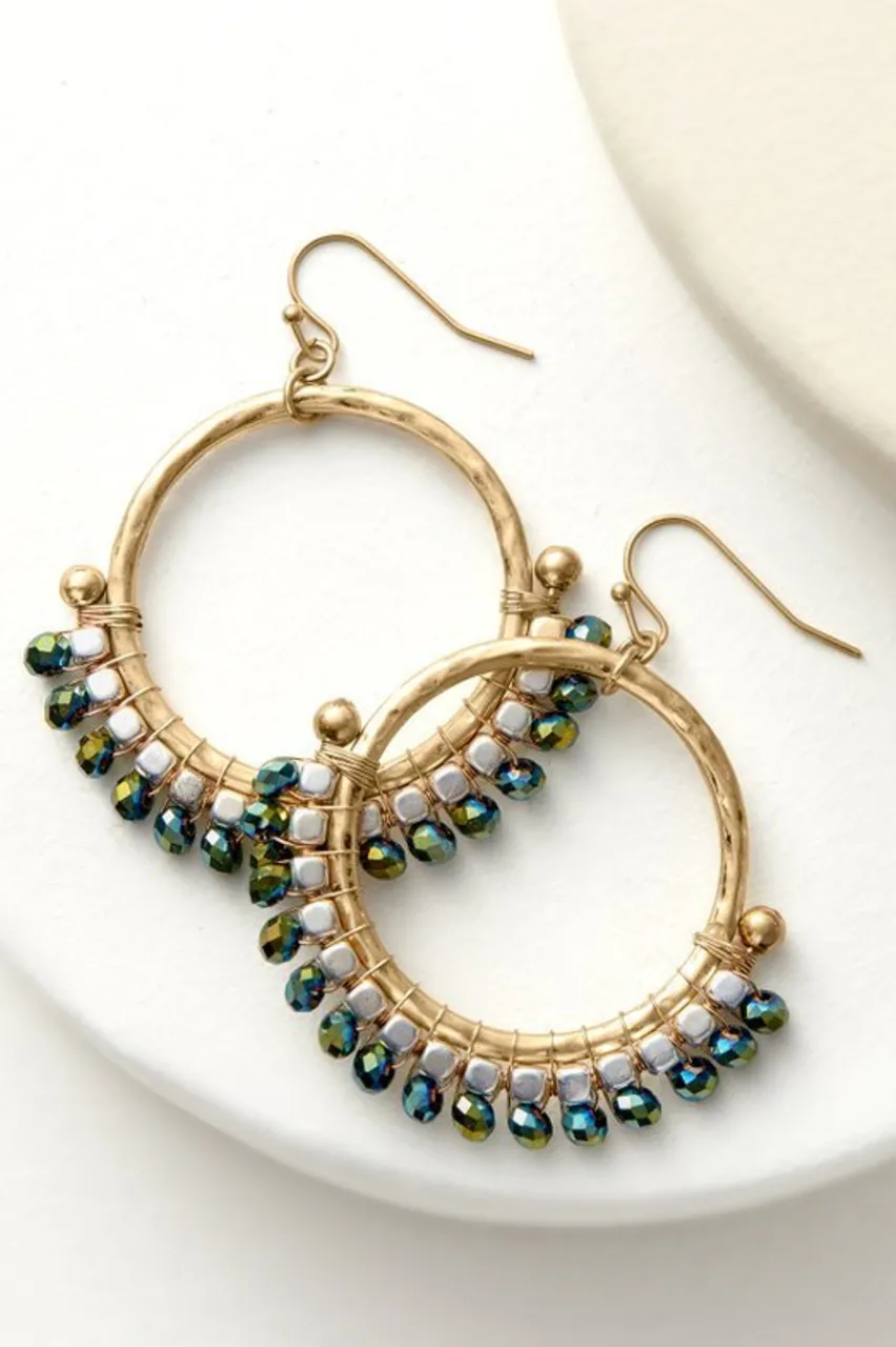 Soft Surroundings Phoebe Beads Hoop Earrings- Jewelry|Earrings