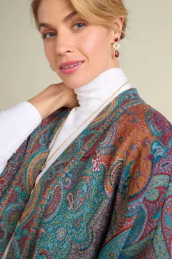 Soft Surroundings Rhea Woven Kimono Wrap- Scarves & Wraps