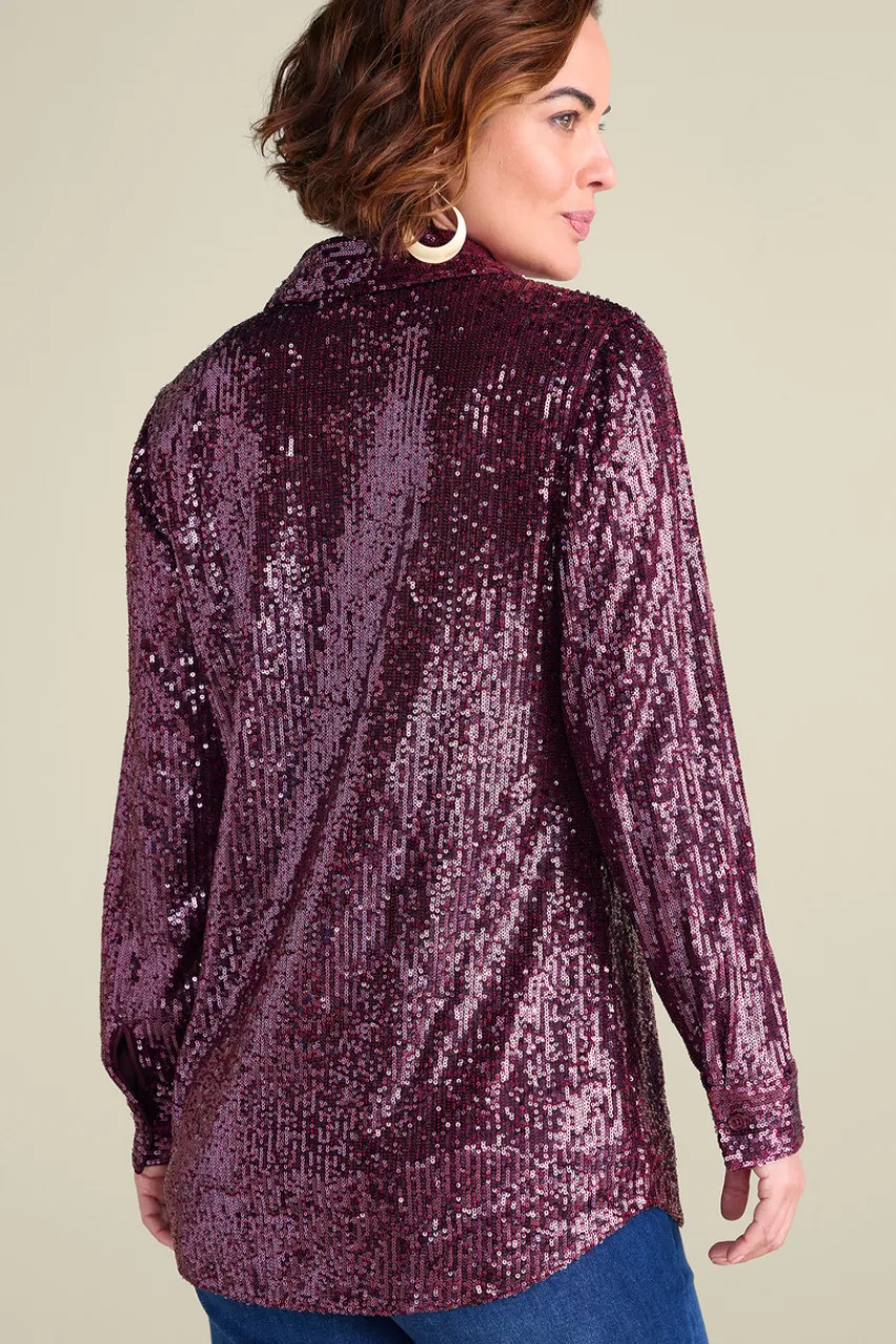 Soft Surroundings Sancerre Sequin Shirt- Tops