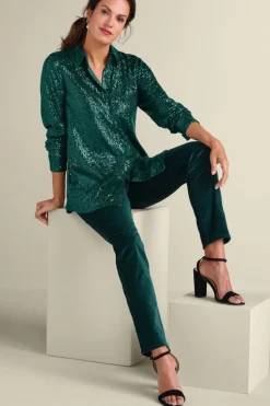 Soft Surroundings Sancerre Sequin Shirt- Tops