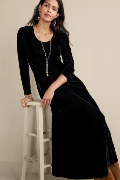 Soft Surroundings Santiago Stretch Velvet Dress- Dresses