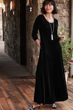 Soft Surroundings Santiago Stretch Velvet Dress- Dresses