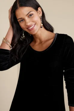 Soft Surroundings Santiago Stretch Velvet Dress- Dresses