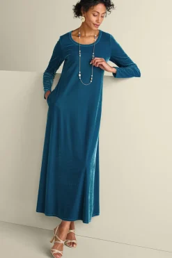 Soft Surroundings Santiago Stretch Velvet Dress- Dresses