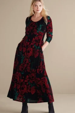 Soft Surroundings Santiago Stretch Velvet Dress- Dresses
