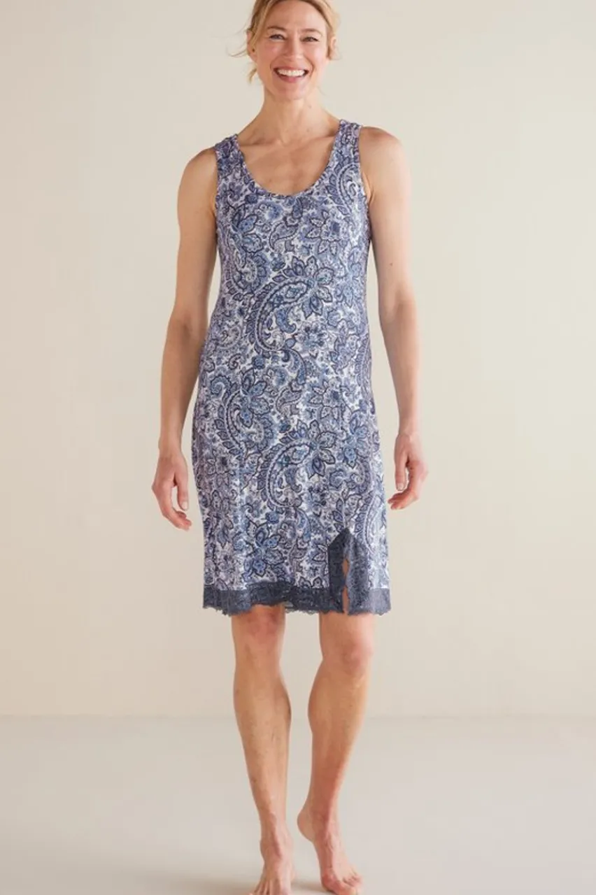 Soft Surroundings Serenity Bamboo Shelf Bra Sleep Dress- Dresses|Sleepwear & Lounge