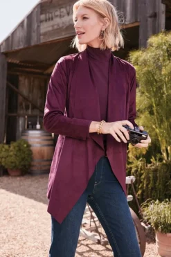 Soft Surroundings Shape Drape Faux Suede Jacket- Toppers|Jackets & Coats