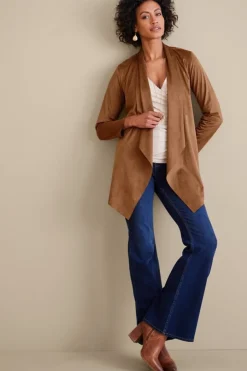 Soft Surroundings Shape Drape Faux Suede Jacket- Toppers|Jackets & Coats