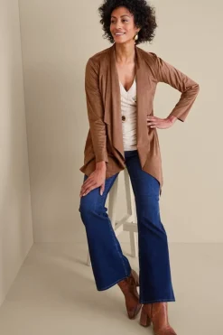 Soft Surroundings Shape Drape Faux Suede Jacket- Toppers|Jackets & Coats