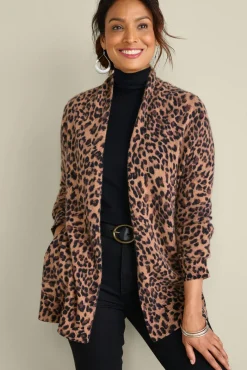 Soft Surroundings Sibyl Cashmere Printed Cardigan- Tops|Sweaters & Cardigans
