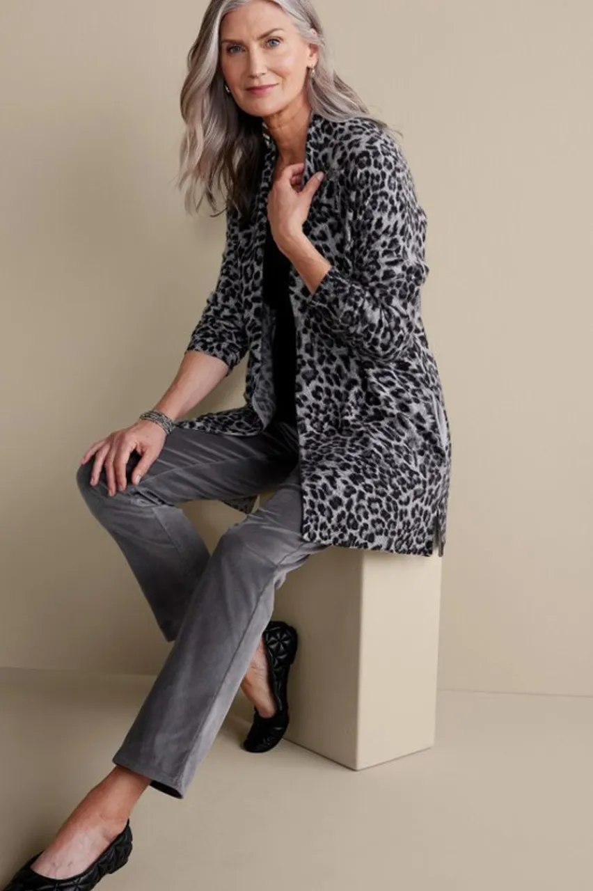 Soft Surroundings Sibyl Cashmere Printed Cardigan- Tops|Sweaters & Cardigans