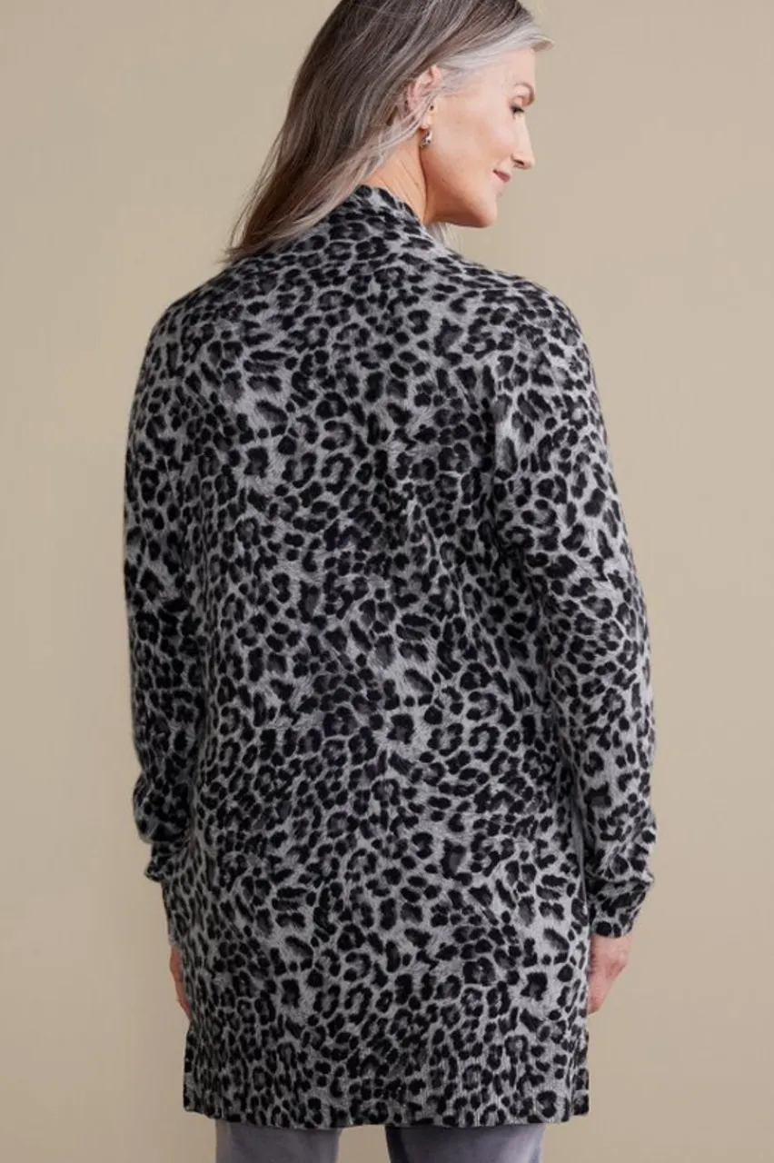 Soft Surroundings Sibyl Cashmere Printed Cardigan- Tops|Sweaters & Cardigans