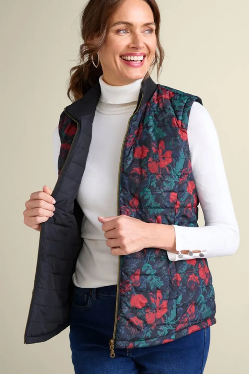 Soft Surroundings Sienna Reversible Puffer Vest- Jackets & Coats